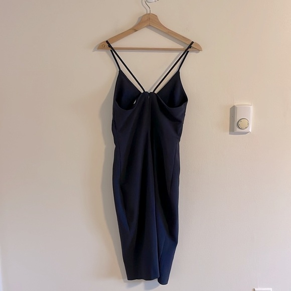 Likely Brooklyn Dress Women’s Size 6‎ Cocktail Front Slit Knee Length Navy Blue - Picture 6 of 10